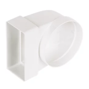 Manrose Round to Rectangular 90° Bend Appliance Connector White 100mm 3 Manrose Round to Rectangular 90° Bend Appliance Connector White 100mm
