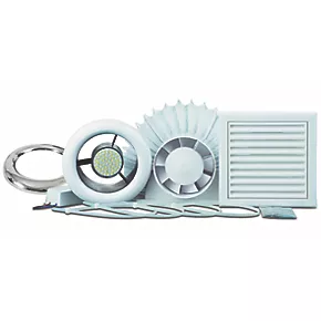 Xpelair Airline ALL100T 100mm Axial Inline Bathroom Shower Extractor Fan Kit With LED Light with Timer White / Chrome 220-240V 4 Xpelair Airline ALL100T 100mm Axial Inline Bathroom Shower Extractor Fan Kit With LED Light with Timer White / Chrome 220-240V - Image 2