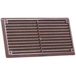 Map Vent Fixed Louvre Vent with Flyscreen Brown 152 x 76mm