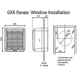 Xpelair GXC6EC 184mm Axial Kitchen Extractor Fan White 120-230V -Cheap Air Vents Store 457GX A3