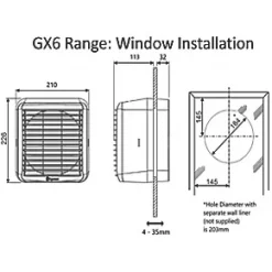 Xpelair GX6EC 184mm Axial Kitchen Extractor Fan White 120-230V -Cheap Air Vents Store 645GX A3