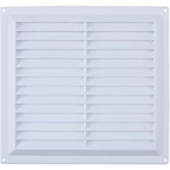Map Vent Fixed Louvre Vent with Flyscreen White 229 x 229mm