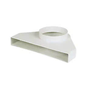 Manrose Round to Rectangular Flat Channel Connector 90° Elbow White 240mm 3 Manrose Round to Rectangular Flat Channel Connector 90° Elbow White 240mm